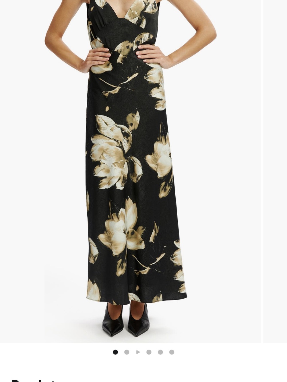 Bardot Black Maxi Dress with Cream Floral Print